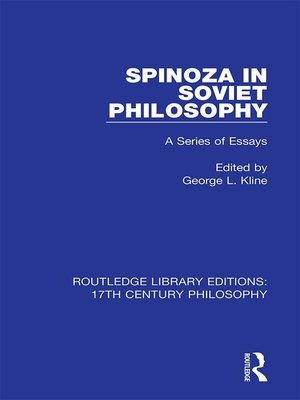 cover image of Spinoza in Soviet Philosophy